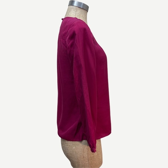 Boden Magenta Mesh Cutout Silk Blend Top 4 - Picture 2 of 6